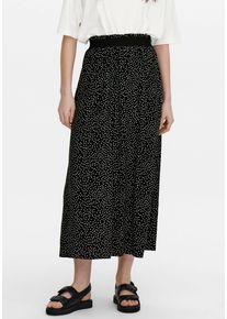 Only Damen Maxirock "ONLVENEDIG AOP LIFE LONG SKIRT", schwarz-weiß, modisch, Gr. M, bedruckt, Web, Obermaterial: 100% Viskose, Röcke