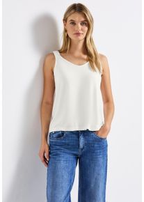 Street One Damen Trägertop, weiß, casual, Gr. 46, unifarben, Stoff, 95% Viskose, 5% Elasthan, Tops, aus elastischem Materialmix