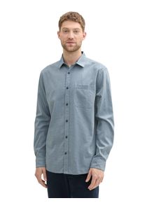 Tom Tailor Herren Langarmhemd, grün, casual, Gr. S, Obermaterial: 100% Baumwolle, Hemden, in strukturierter Qualität