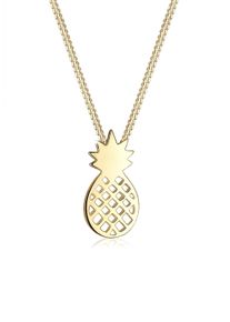 Elli Damen Kette mit Anhänger "Ananas Frucht 925 Sterling Silber", 45, ohne Stein, Silber 925 (Sterlingsilber), L: 45cm, gold, Silber 925