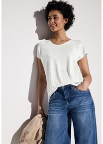 Street One Damen Shirttop, weiß, casual, Gr. 38, unifarben, Jersey, Obermaterial: 80% Polyester, 20% Viskose, Tops, mit seitlichen Schlitzen