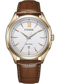 Citizen Herren Solaruhr, braun, Armbanduhren, Armbanduhr, Herrenuhr, Datum, Lederarmband