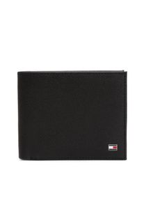Tommy Hilfiger Geldbörse "TH FLAG CC AND COIN", schwarz, Leder, Basic,elegant, Kleinlederwaren, Men Geldbeutel, Portemonnaie mit Tommy Jeans Flagge
