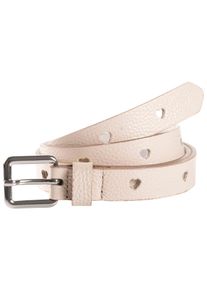 Tom Tailor Damen Synthetikgürtel "TTPEACH", beige, casual,modisch, Gr. 65, Ausstanzungen, unifarben, Materialmix, Gürtel, 2 cm breiter Kinder Gürtel,