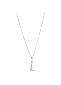 Smart Jewel Damen Kette mit Anhänger "Buchstabe L mit Zirkonia Steine, Silber 925", 45cm, Silber 925 (Sterlingsilber), silber, Silber 925