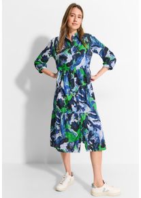 Cecil Damen Blusenkleid, weiß, casual, Gr. M, bedruckt, Web, 100% Baumwolle, Kleider, mit Knopfleiste