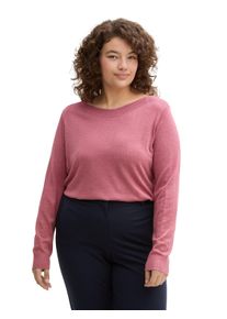 Tom Tailor PLUS Damen Strickpullover, rosa, casual, Gr. 54, meliert, Strick, Obermaterial: 85% Viskose, 15% Polyamid, Pullover, mit U-Boot Ausschnitt