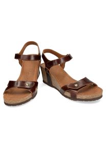 Panama Jack Damen Keilsandalette "Julia", Gr. 38, braun, Nappaleder, feminin, Schuhe, Sandale, Sommerschuh, Urlaubschuh mit praktischen