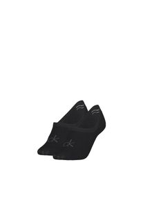 Damen Füßlinge "CK WOMEN FOOTIE HIGH CUT 2P", Calvin Klein Jeans, Gr. 39, schwarz, Baumwollmischung, Socken, Mit eingestricktem Logo vorn