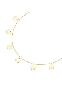 Smart Jewel Damen Collier "Plättchen, Silber 925", 45cm, Silber 925 (Sterlingsilber), gold, Silber 925 (Sterlingsilber), Halsketten