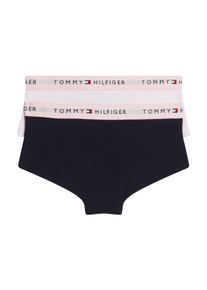 Kinder Hipster "2PK HIPSTER PRINT", Tommy Hilfiger Underwear, Gr. 128, schwarz-weiß, Jersey, Obermaterial: 95% Baumwolle, 5% Elasthan, gestreift,