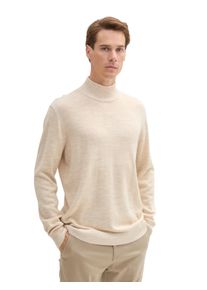 Tom Tailor Herren Rollkragenpullover, weiß, casual, Gr. XXXL, meliert, Obermaterial: 48% Polyacryl, 31% Baumwolle, 21% Wolle, Pullover, mit Rollkragen