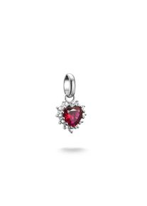 Thomas Sabo Damen Charm Herz "True Romance Herz-Charm rot - Connect, CC1279-013-10", rot, Silber 925, recycelt, Charms, mit Rubin (synth.), Zirkonia