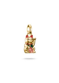 Thomas Sabo Damen Charm-Einhänger "Charm Maneki-neko / Winkekatze vergoldet - Connect, CC1260-427-7", bunt, Silber 925, recycelt, Charms