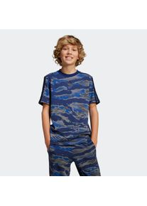 Kinder T-Shirt "J CAMO T"dunkelblau, grau four, sportlich, Gr. 128, adidas Sportswear, Obermaterial: 100% Baumwolle, Shirts