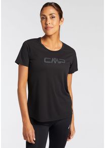 CMP Damen Funktionsshirt "WOMAN CO T-SHIRT", schwarz, sportlich, Gr. 38, Single Jersey, Obermaterial: 100% Polyester, Shirts, Schnell trocknend &