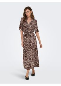 Jacqueline de Yong JDY Damen Hemdblusenkleid "JDYSTARSEZEN LIFE 2/4 MIDIDRESS WVN NOOS"natural aop:02, 25, 29 troya leo, modisch, Gr. XS, bedruckt, Web, Obermaterial: