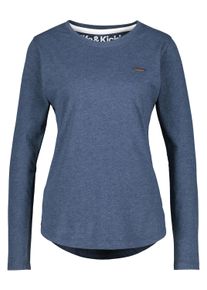 alife and kickin ALIFE & KICKIN Damen Langarmshirt "Damen LeaAK A", blau, Gr. XL, 60% Baumwolle 40% Polyester, Shirts, Figurnah geschnittenes Longsleeve Shirt mit