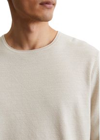 Marc O'Polo MARC O'POLO Herren Rundhalspullover, grau, casual, Gr. XXL, Strick, Obermaterial: 100% Baumwolle, Pullover, regular fit, mit feiner Piqué-Struktur