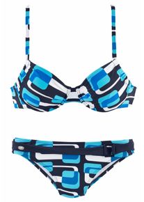 Kangaroos Damen Bügel-Bikini, blau, Gr. 36, gemustert, bedruckt, Polyamid, Bikini-Sets, im Retro-Design