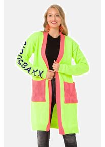 Cipo & Baxx CIPO & BAXX Damen Cardigan "Stickjacke", grün, Basic, Gr. L, unifarben, 50% Baumwolle;50% Acryl, Strickjacken, Im coolen Neon-Design, WP242