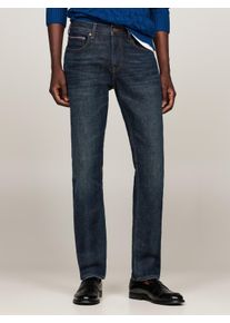 Tommy Hilfiger Herren Straight-Jeans "STRAIGHT DENTON STR CREST INDIGO", blau, casual, Gr. 30, Denim/Jeans, Obermaterial: 99% Baumwolle, 1% Elasthan,
