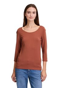 Cartoon Damen 3/4-Arm-Shirt "Cartoon Basic Shirt mit Rundhalsausschnitt", braun, modisch, Gr. 36, Obermaterial: 95% Baumwolle, 5% Elasthan., Shirts,