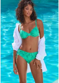 JETTE Damen Bikini-Hose "Floretta", grün, Gr. 40, bedruckt, Recycling-Polyamid, Badehosen, in Ton in Ton-Harmonie