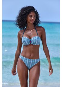 Vivance Damen Bügel-Bandeau-Bikini, blau, Gr. 34, Polyamid, Bikini-Sets, mit Zierperlen