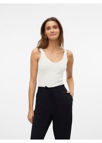Véro Moda VERO MODA Damen Stricktop "VMGLORY SL RIB TOP", rot, modisch, Gr. XL, unifarben, Feinstrick, Rippstrick, Obermaterial: 80% Viskose, 20% Nylon, Tops