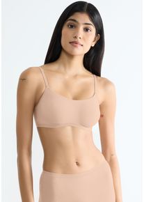 Sloggi Damen Bustier "GO Daily Cotton Top", Gr. Lnew beige, Single Jersey, Obermaterial: 82% Baumwolle, 18% Elasthan, Basic, BHs, Glanz-Effekt