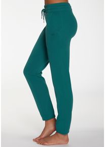 H.I.S. H.I.S Damen Relaxhose, Gr. 36, blau, Sweatware, Obermaterial: 60% Baumwolle, 40% Polyester, unifarben, Basic, Hosen, mit breitem Bund, Loungewear,
