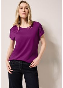 Cecil Damen T-Shirtanemone pink, casual, Gr. M, unifarben, Jersey, Obermaterial: 50% Baumwolle, 50% Modal, Shirts, mit elastischem Bund