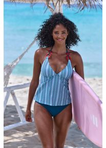 Vivance Damen Tankini, blau, Gr. 38, Polyamid, Bikini-Sets, mit Zierringen