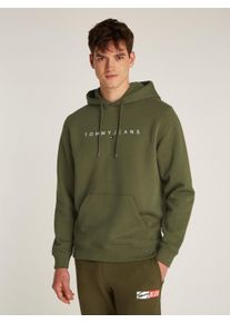 Herren Hoodie "TJM REG LINEAR LOGO HOODIE EXT", grün, casual, Gr. 5XL, Tommy Jeans PLUS, unifarben, Sweatware, Obermaterial: 80% Baumwolle, 20%