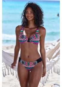 Buffalo Damen Bandeau-Bikini, pink, Gr. 36, bedruckt, Microfaser, Bikini-Sets, mit farbenfrohen Design