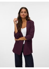 Véro Moda VERO MODA Damen Longblazer "VMFRIDA LS REGULAR BLAZER NOOS", rot, modisch, Gr. 42, unifarben, Web, Obermaterial: 63% Polyester, 36% Viskose, 1%
