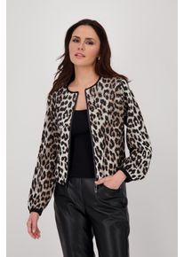monari Damen Strickjacke "Jacke Strickjacke Leo", schwarz, modisch, Gr. 36, gemustert, animal-print, mehrfarbig, Strick, Obermaterial: 75% Viskose,