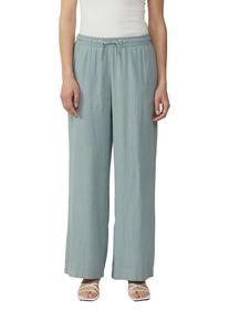 QS Damen Leinenhoselind grün, Gr. 44, unifarben, Obermaterial: 55% Leinen, 45% Viskose, Hosen, Sommerhose mit Gummizug