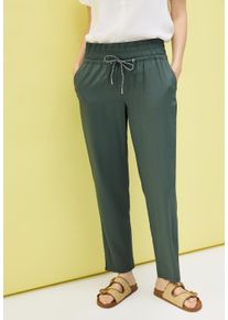 Cecil Damen Stoffhose "Style CHELSEA"schwarz balmy khaki, casual, Gr. XXL, unifarben, Web, Obermaterial: 100% Viskose, Hosen, Sommerhose mit