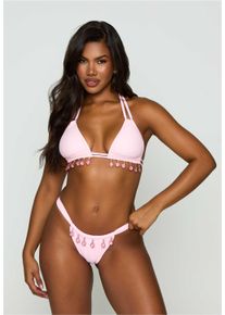 MODA MINX Damen Triangel-Bikini-Top "Selene", pink, casual, Gr. M, unifarben, 82% Polyamid, 18% Elasthan, Bikini-Oberteile, mit edlen Schmuckelementen