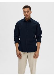 Selected Homme Herren Leinenhemd "SLHSLIMNEW-LINEN SHIRT LS NOOS", weiß, modisch, Gr. XL, unifarben, Web, Obermaterial: 71% Baumwolle, 29% Leinen,