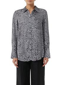 comma, COMMA Damen Langarmbluse, grau, casual, Gr. 34, bedruckt, animal-print, Web, Obermaterial: 100% Viskose, Blusen, mit All-Over-Animal Print
