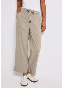 Street One Damen Stoffhosemorning beige, casual, Gr. 44, unifarben, Web, Obermaterial: 66% Baumwolle, 30% Polyester, 4% Elasthan, Hosen, Sommerhose