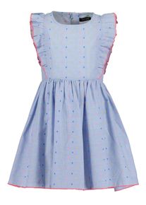 Blue Seven Mädchen Sommerkleid, blau, modisch, Gr. 98, unifarben, gepunktet, Web, Obermaterial: 100% Baumwolle, Kleider