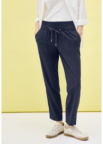 Cecil Damen Stoffhose "Style CHELSEA"urban navy blau, casual, Gr. M, unifarben, Web, Obermaterial: 100% Viskose, Hosen, Sommerhose mit elastischem