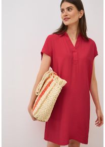 Cecil Damen Hemdblusenkleidglazed apple rot, casual, Gr. XL, unifarben, Web, Obermaterial: 88% Viskose, 12% Polyamid, Kleider, Sommerkleid in feiner