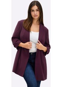 sheego Damen Longblazer "Longblazer", rot, Gr. 48, 100% Polyester, Blazer