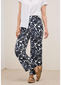 Cecil Damen Stoffhose "Style NEELE"urban dunkelblau, casual, Gr. S, bedruckt, Web, Obermaterial: 100% Viskose, Hosen, Sommerhose mit grafischem Muster