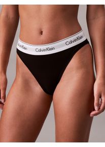 Damen Bikinislip "HIGH LEG BIKINI", Calvin Klein Underwear, Gr. S, schwarz, Webqualität, Obermaterial: 53% Baumwolle, 35% Modal, 12% Elasthan,